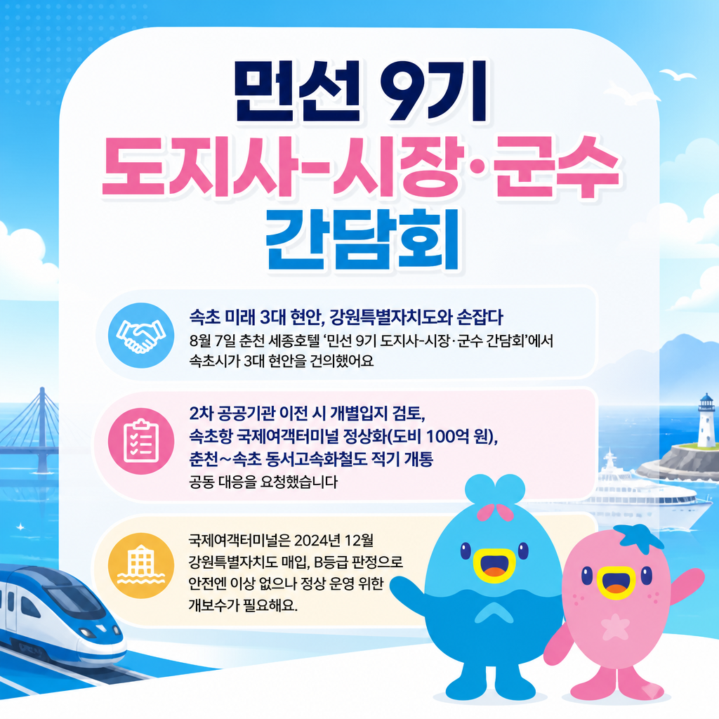 공공기관·항만·철도… 속초 미래 핵심 현안, 강원도와 힘 모은다