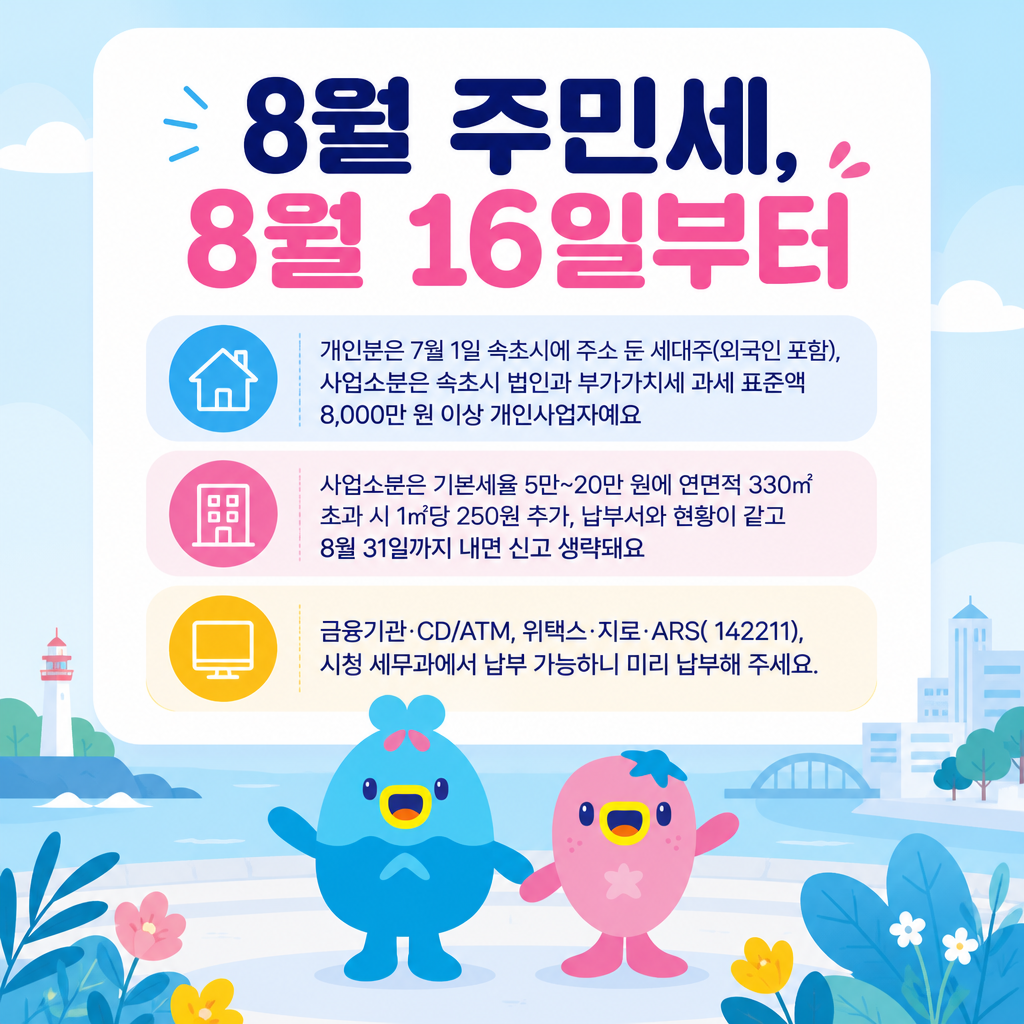 속초시, 8월 주민세 납부의 달 운영