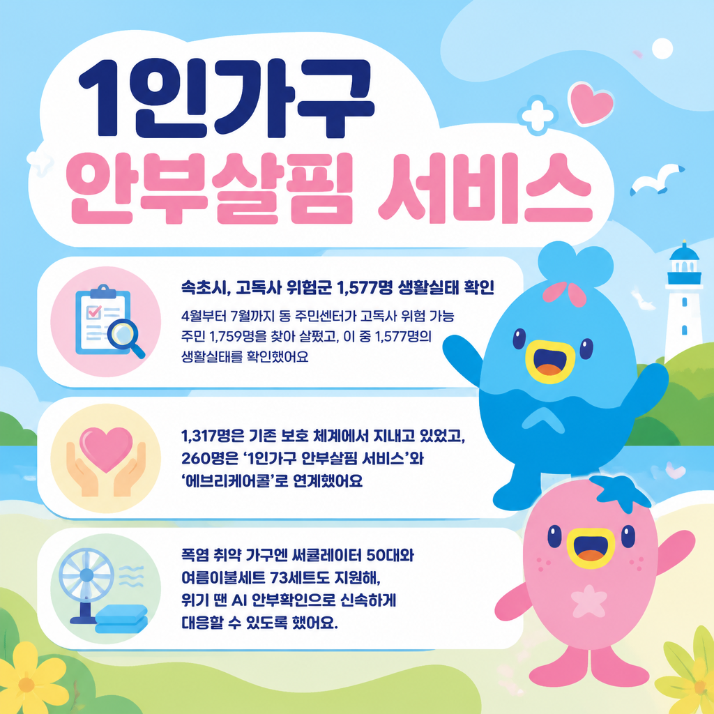 속초시, 고독사 위험군 집중 발굴… 1,577명 생활실태 확인